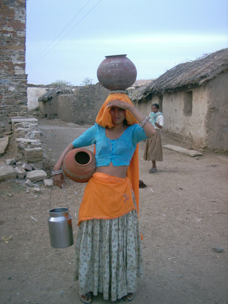 Carrying water home from a nearby well