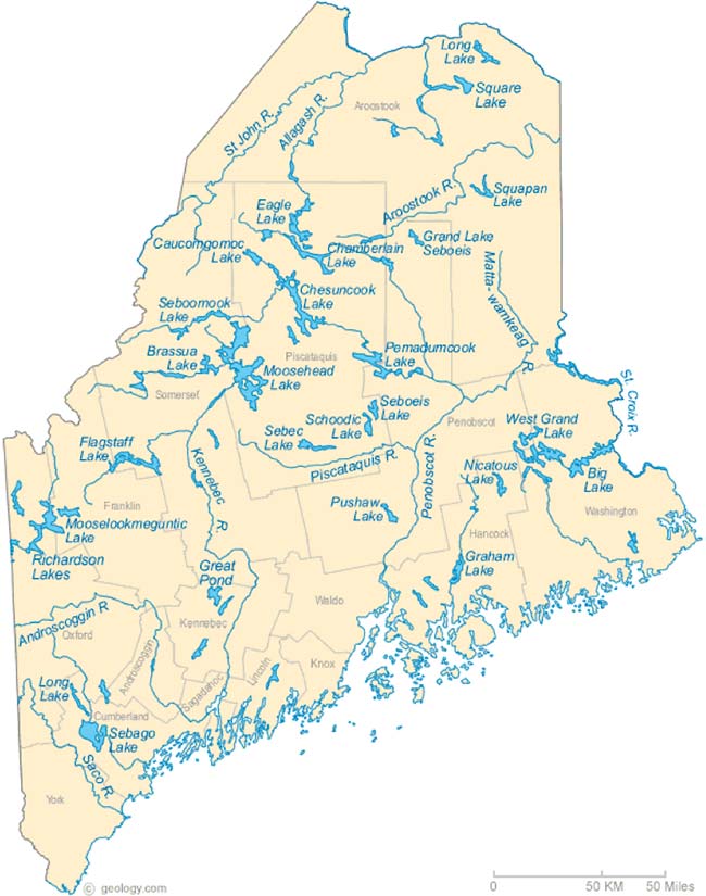 Maine rivers and lakes