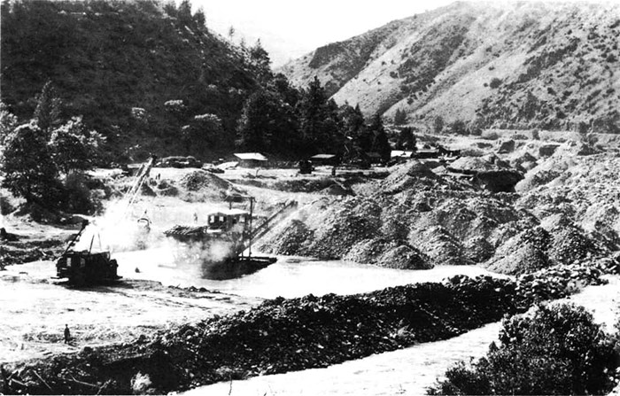 Figure 2. Dredging for gold in the Trinity River