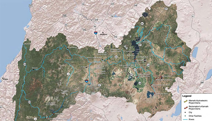 Figure 3. Dams in the Klamath River Basin