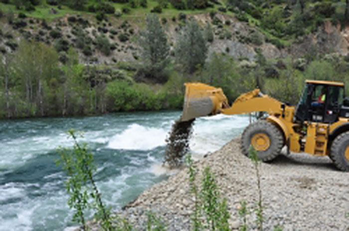 Figure 7. Gravel augmentation in the Trinity River